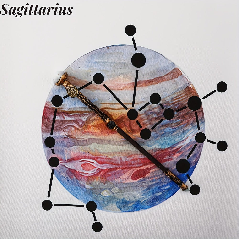 Handmade Astrology Wand All 12 Signs Aries Taurus Gemini Cancer Leo Virgo Libra Scorpio Sagittarius Capricorn Aquarius Pisces Cosplay Party Decor Birthday Gift | Zodiac Crystal Magic Wand with Gift Box