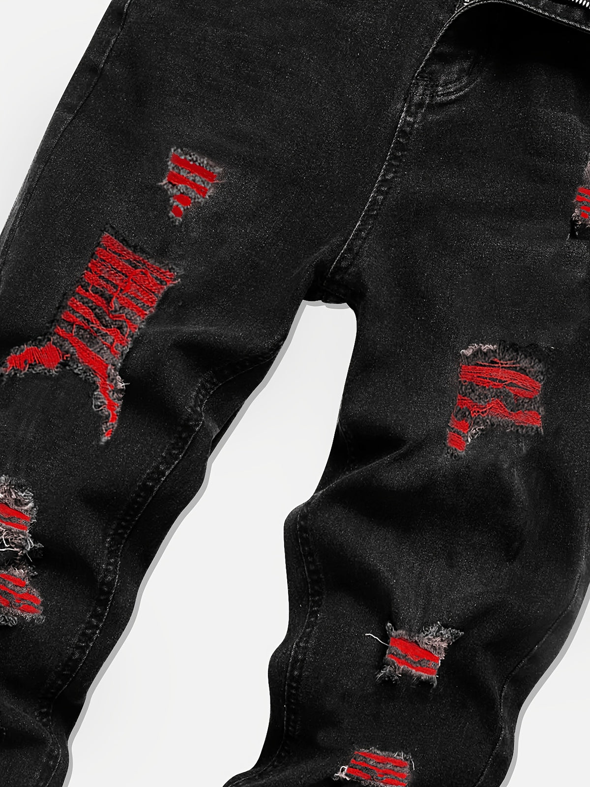2pcs Men's Slim Fit Distressed Ripped Jeans | Classic Stretch Denim Pants, Trendy Casual Versatile Outfits | for all seson gift for men - product image 22