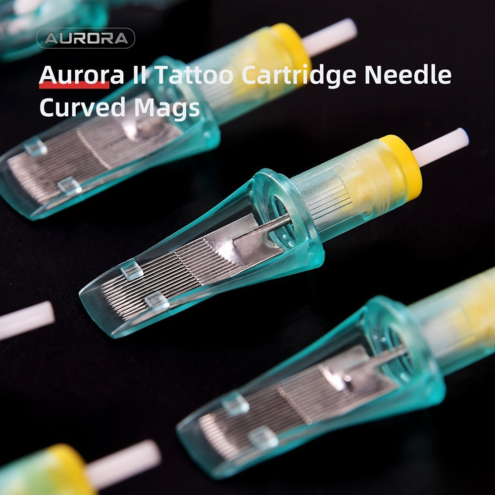 Curved Magnum Tattoo Cartridge Needles 10-Pack — Aurora II Stainless Steel, Large Ink Capacity, Low Splatter, Transparent Body, for Artists & Beginners - product image 4