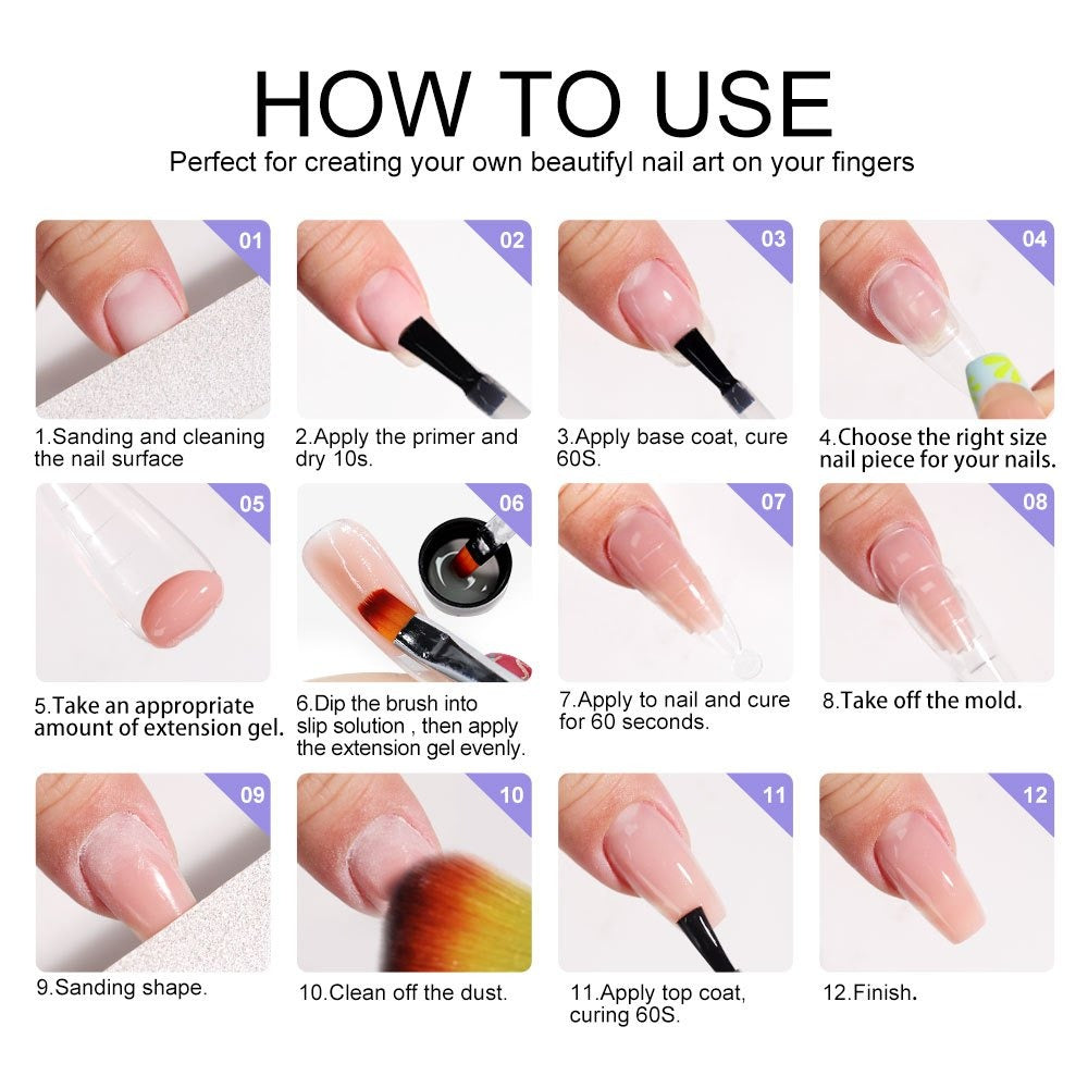 Gel Nail Polish Kit with UV Lamp & Electric Nail Drill - 12 Colors Gel Polish Set, Poly Extension Gel, Top & Base Coat, Glitter Nail Art Complete Starter Set for Home Salon, Beginn - product image 25