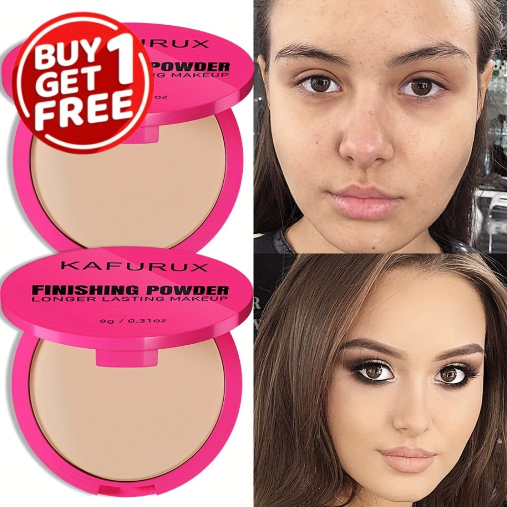 Pressed Powder Foundation 2 Pcs Set Waterproof Sweatproof Lightweight Buildable Coverage Non-Sticky Non-Drying Natural Matte Finish Concealer Makeup for All Skin Types 5 Shades Wom - product image 2