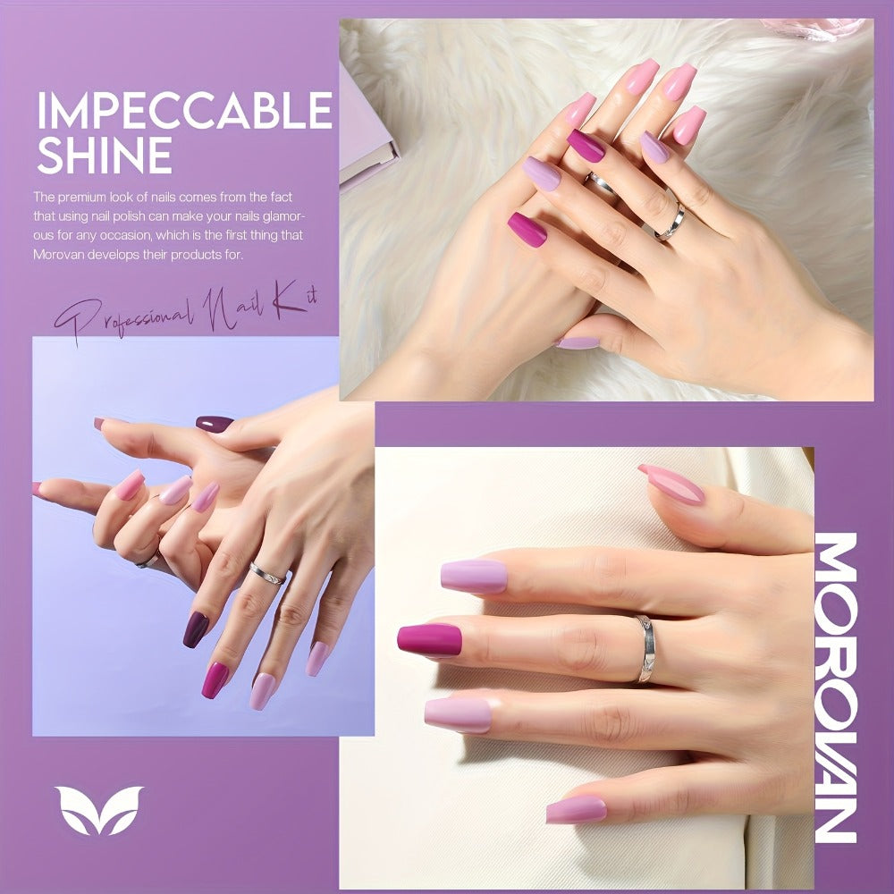 Nail Polish Set 6 Colors Quick Dry Long-Lasting – Hot Pink, Rose Red, Lilac Purple, Nude Pink, Lavender & Violet High Gloss 0.25oz, Chip-Resistant Nail Polish Gift Set for Women Te - product image 8