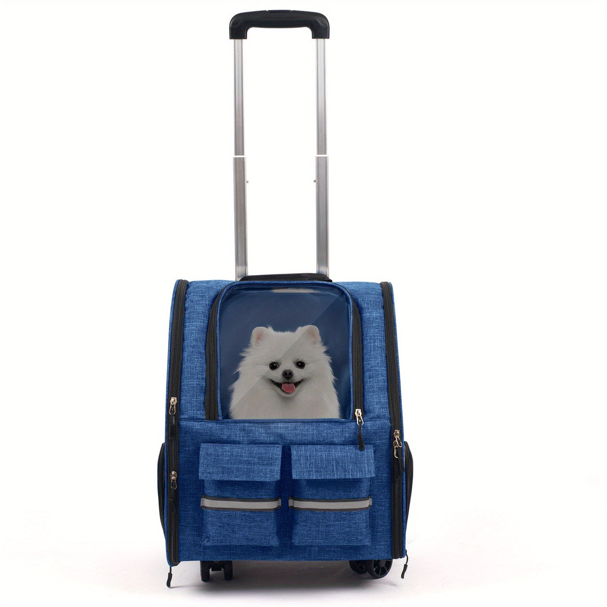 Rolling Pet Carrier with Wheels – 2-in-1 Trolley Cat Carrier Bag, Airline Approved, Telescopic Handle, Detachable Soft-Sided Travel Bag with Shoulder Strap - product image 2
