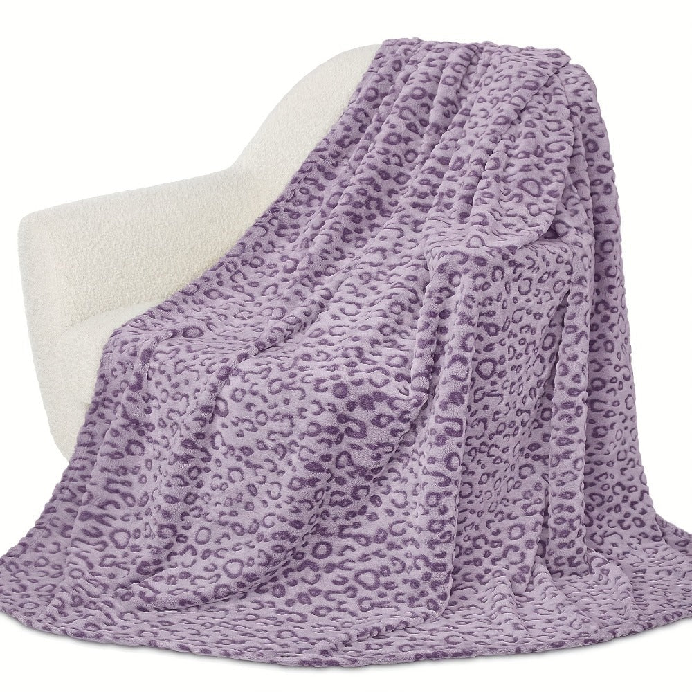 Leopard Print Throw Blanket – Soft Fluffy Jacquard Fleece Flannel for Couch, Bed, Sofa & Camping, 3 Sizes, 5 Colors - product image 8