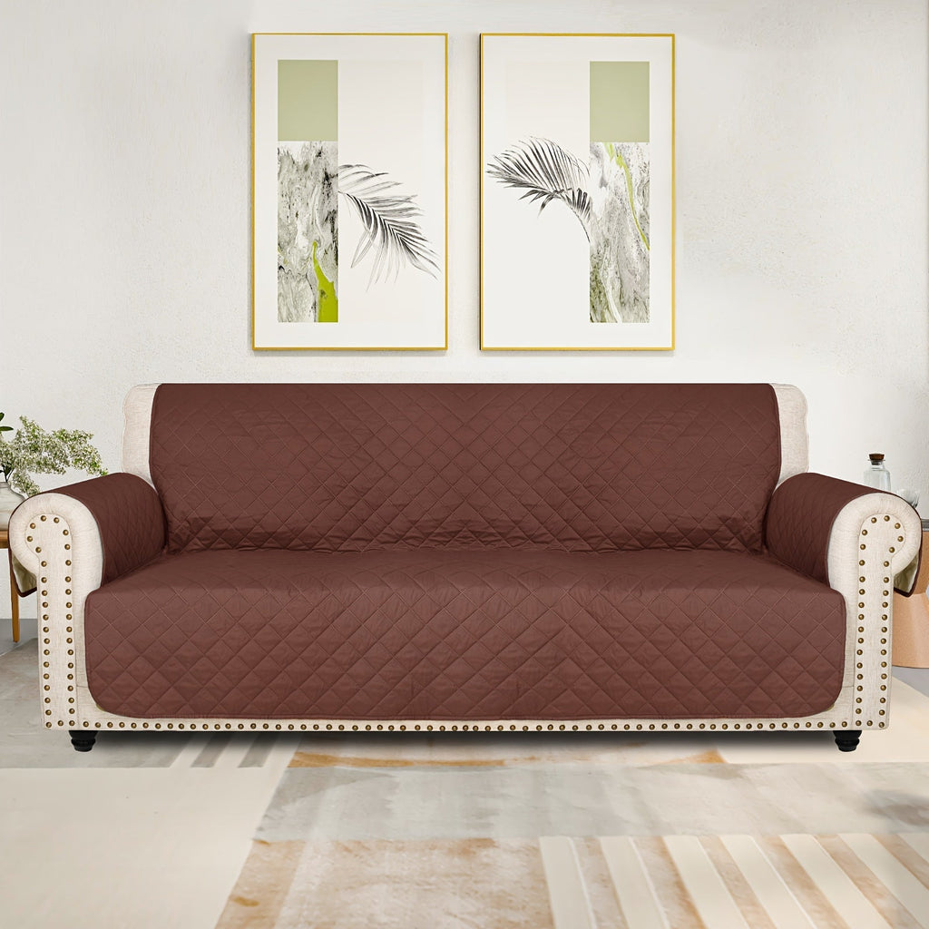 Sofa Slipcover 5-Layer Quilted Thick Sofa Cover Protector Elastic Strap Non-Slip Washable Pet Friendly Universal Fit 3 4 Seater Couch Cover for Living Room - 10 Colors - product image 29