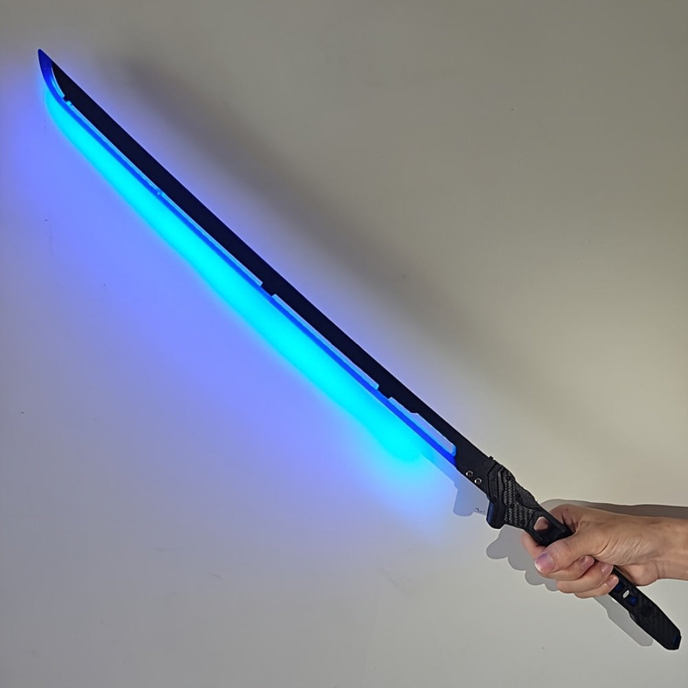 1:1 Scale Sci-Fi Glowing Sword for Cosplay Halloween Masquerade Party Display Collectible Blunt Safe Red Orange Green – LED Cyberpunk Katana Prop 80cm Acrylic - product image 18