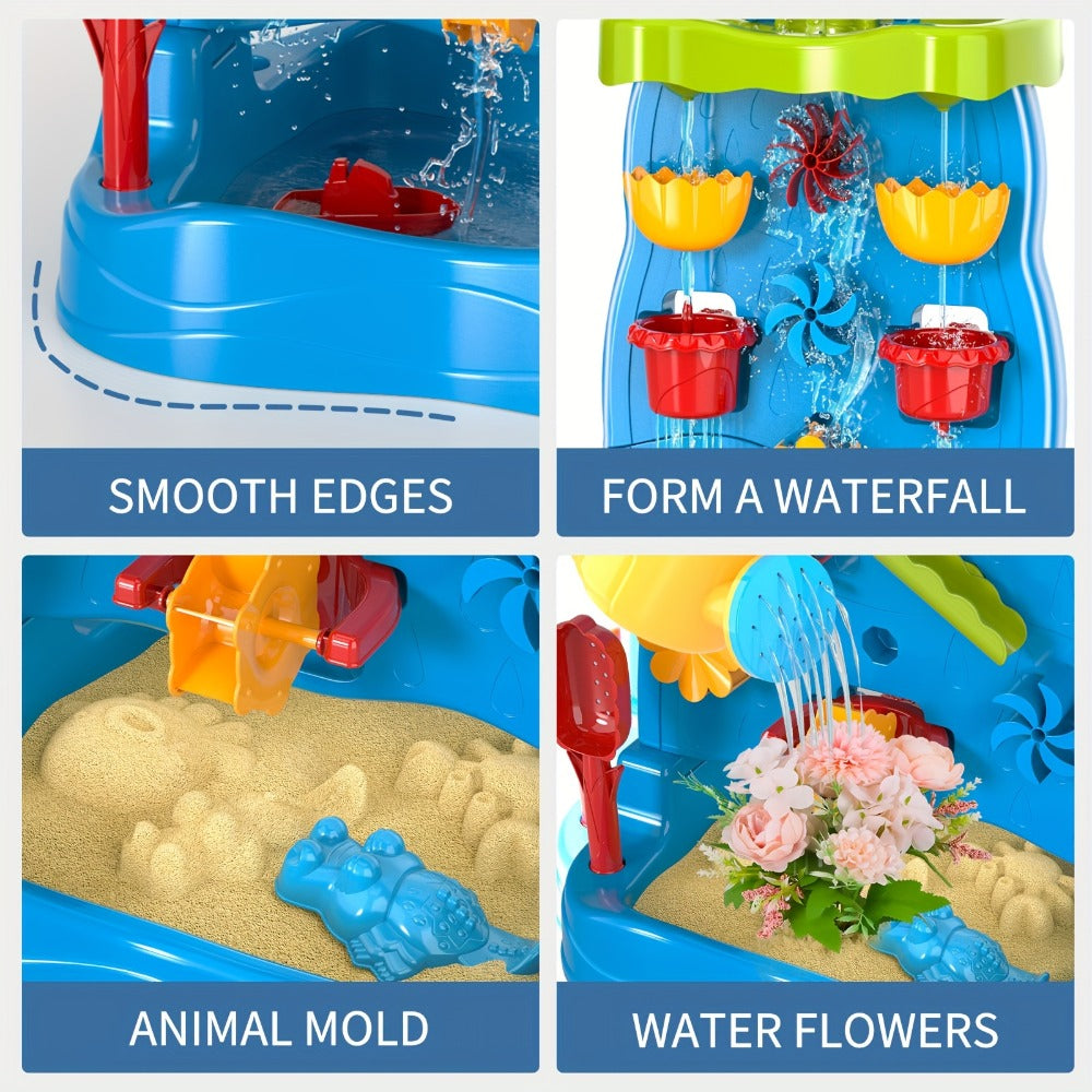 Outdoor Sensory Activity Toy for Toddlers Ages 3+, Beach Tools Included, Backyard Summer STEM Gift for Boys & Girls | Water Play Table for Kids Double-Sided - product image 7
