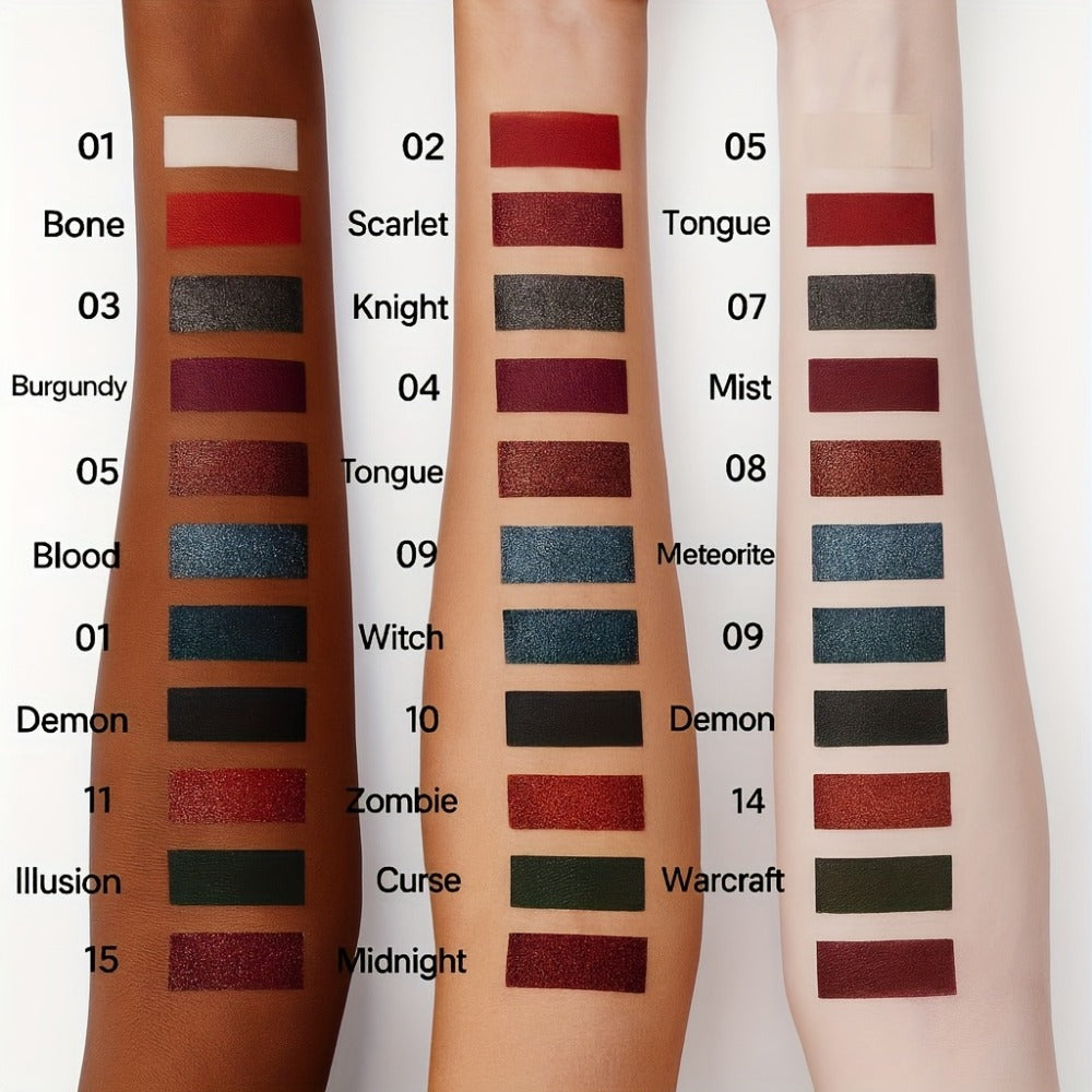 Gothic Eyeshadow Palette 15 Colors Matte Shimmer Glitter – Highly Pigmented Dark Smoky Dramatic Eye Makeup for Halloween Cosplay Stage Party & Performance, Professional Eye Shadow  - product image 9
