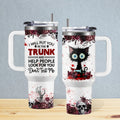 Halloween Horror Cat 40oz Insulated Tumbler with Lid and Straw – Stainless Steel Large Capacity Coffee Cup with Handle | Spooky Cat Mug for Halloween Gifts Office Home - product image 10