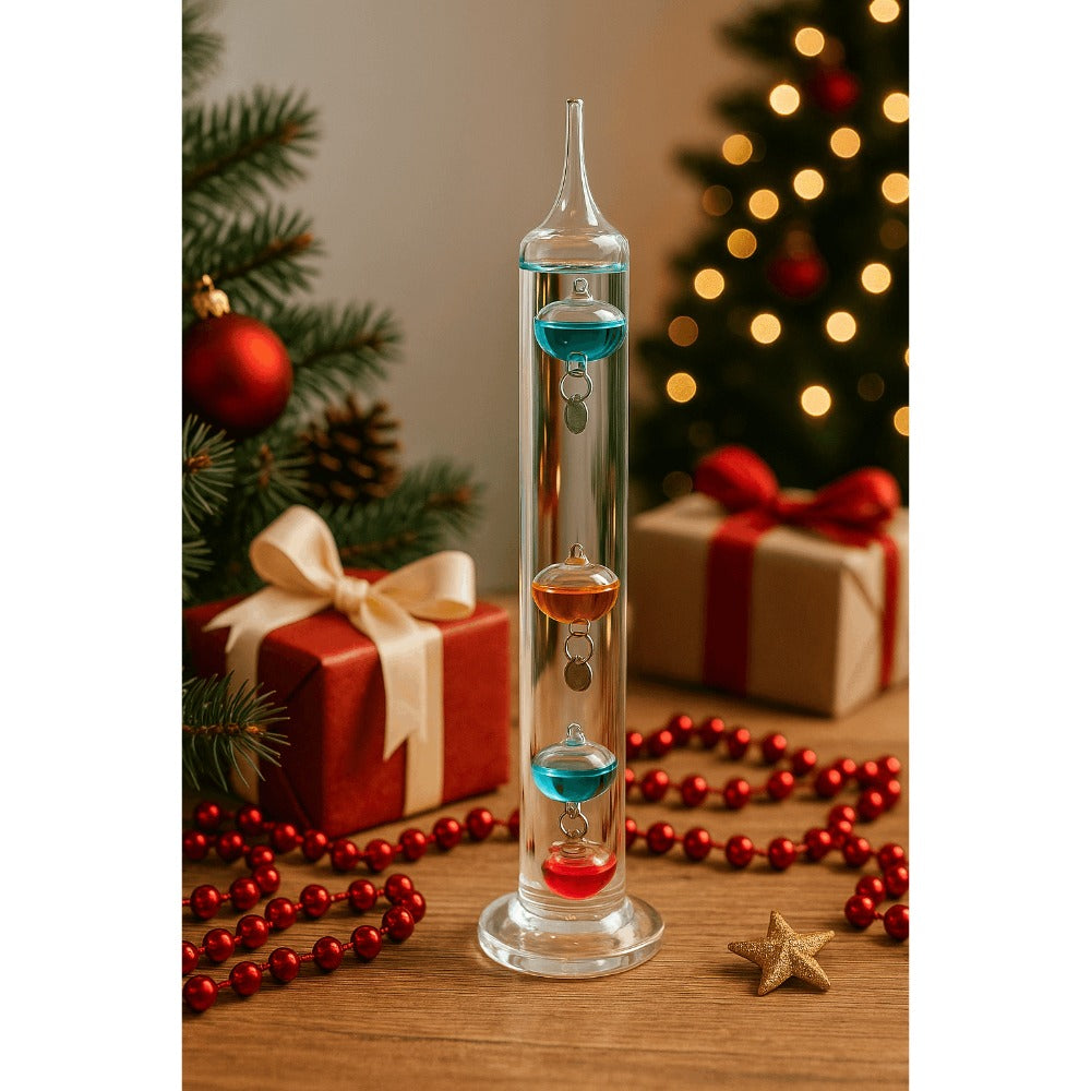 Galileo Thermometer Glass Multicolor Floating Spheres 9.5 Inch Decorative Temperature Display 16°C-28°C for Home Office Desk Science Decor Gift - product image 8