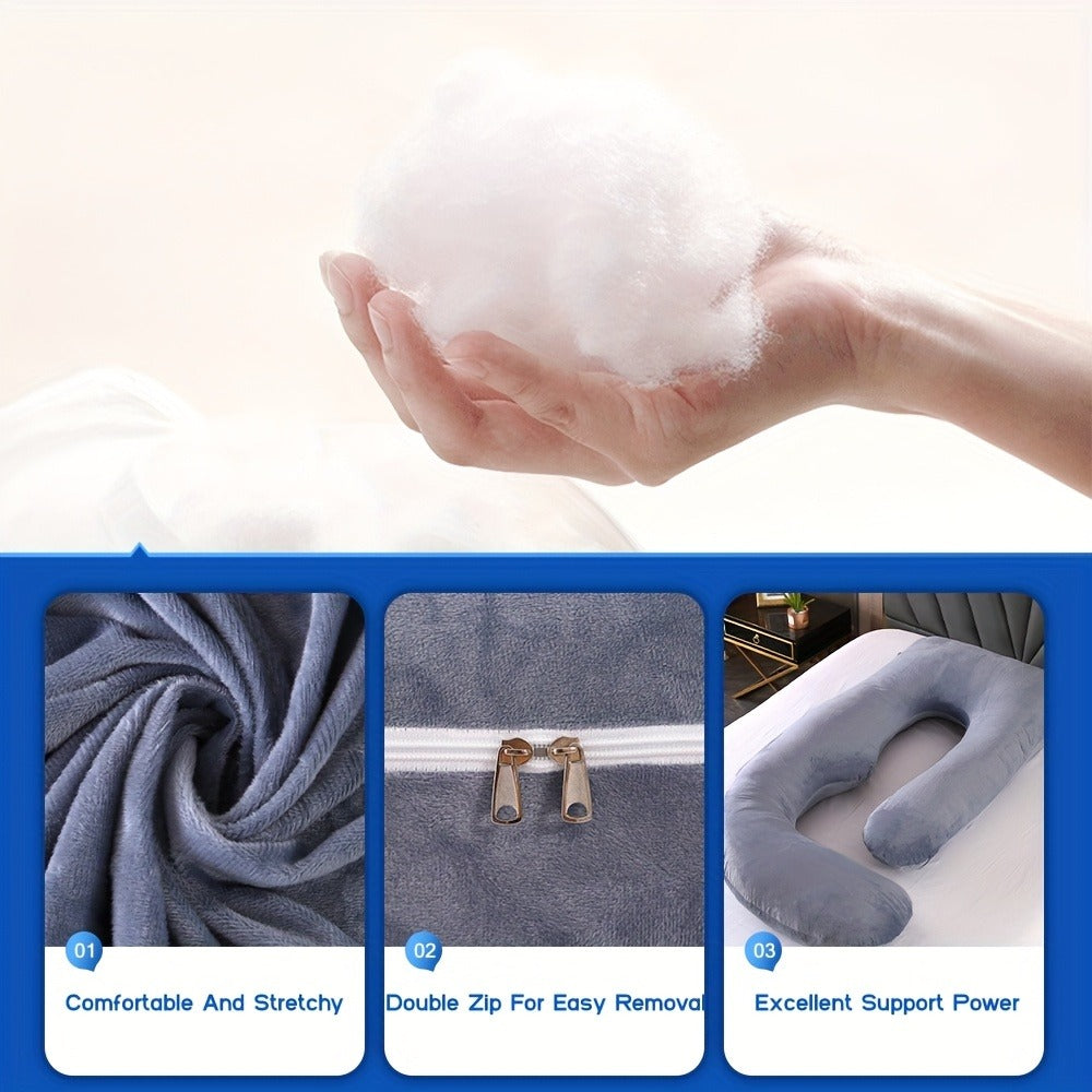 Maternity Pillow Full Body Pillow J-Shaped Pregnancy Pillow with Removable Cover Back Leg Tummy Support Multiple Styles & Sizes - product image 8