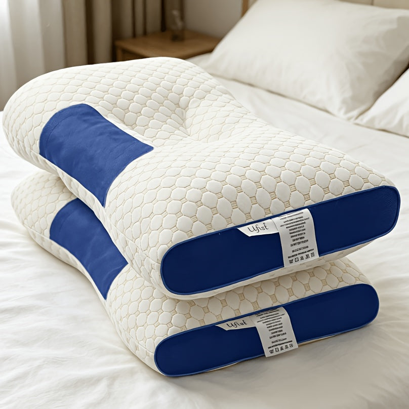 2pcs Ergonomic Low-Profile Bed Pillows, Contoured Design Fits Neck Curve, Suitable for Side and Back Sleepers, Breathable All-Season Bedding Pillows, Ideal - product image 2