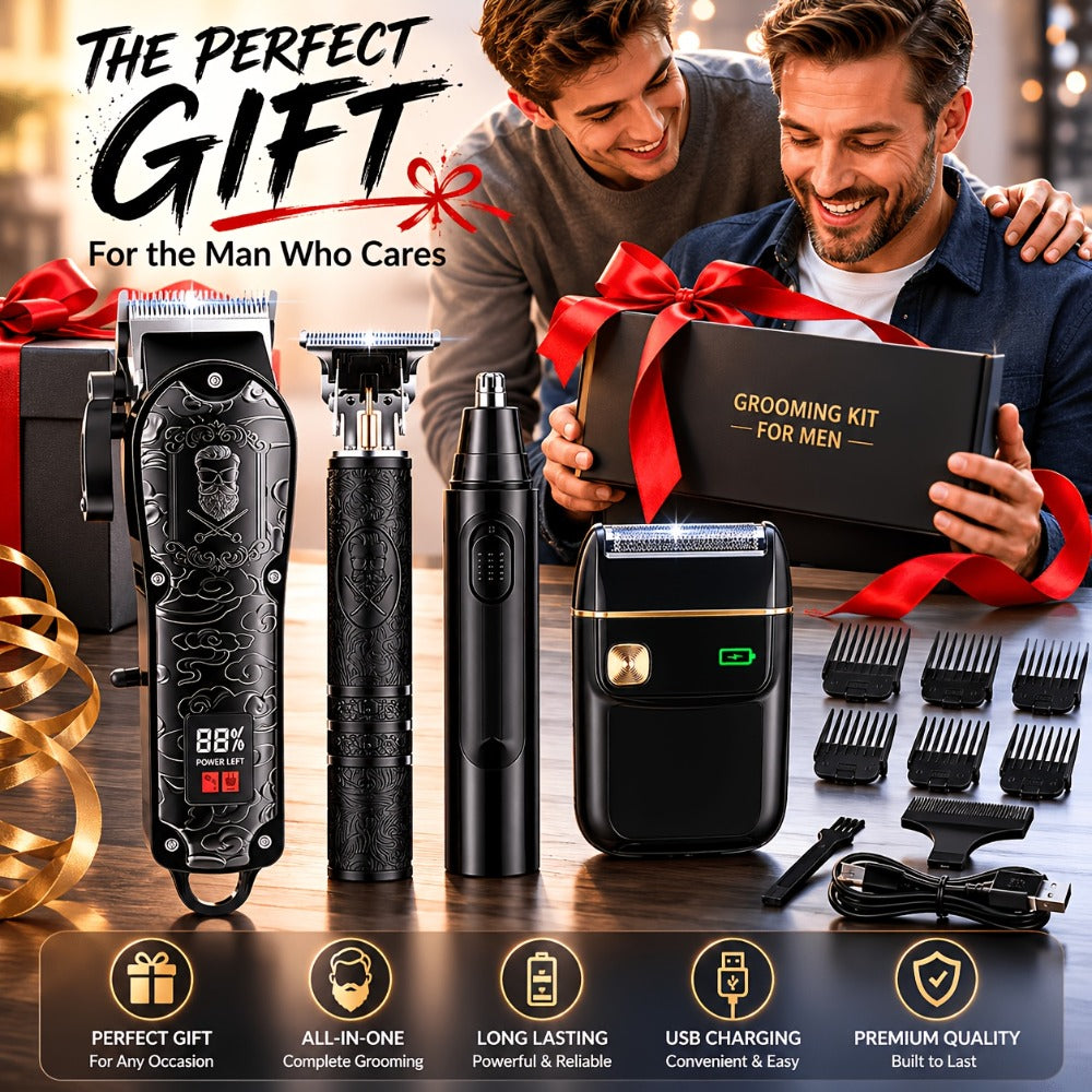 Men's Grooming Kit Hair Clipper & Electric Shaver USB Rechargeable Cordless LED Display – Precision Beard Trimmer Face Shaver Set for Hair Trimming Styling, Grooming Gift for Dad H - product image 15
