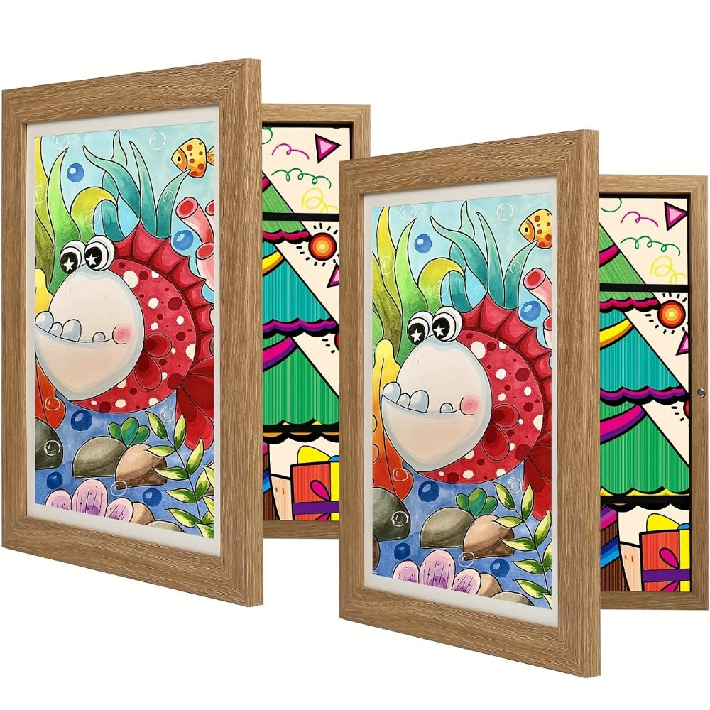 Kids Artwork Frame Front Opening Changeable 8.5x11 Children Art Display Picture Frame Holds 100+ Pieces for Drawing Crafts Photos 2 Pack 4 Pack Wood White - product image 14