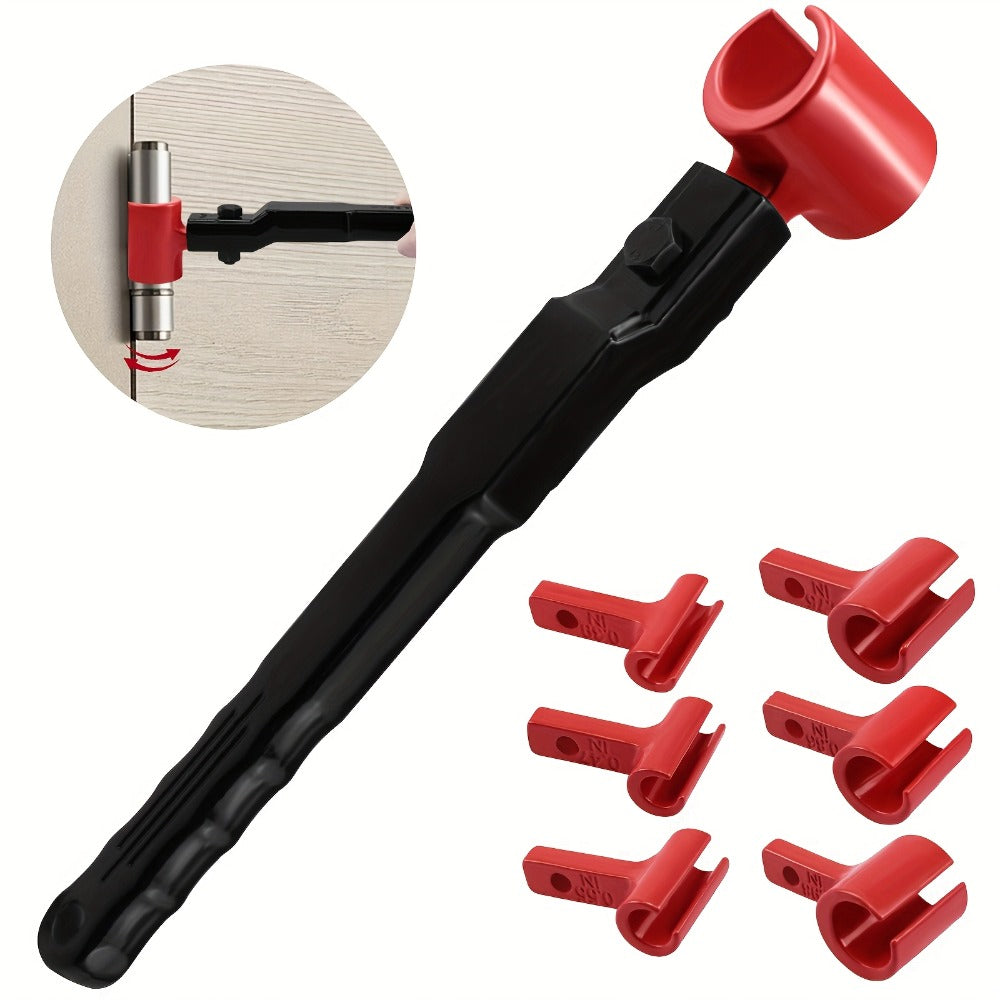 Door Hinge Adjustment Tool Kit 6-in-1 - Heavy Duty Steel Hinge Bender Wrench Set for Precise Door Gap Adjustment, Residential & Commercial Use, One-Piece Construction - product image