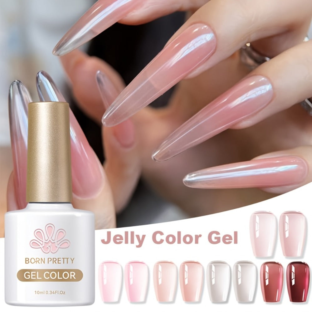 Nude Jelly Gel Nail Polish 10ml Skin Tone Transparent Finish – Semi-Permanent Soak-Off UV LED 30-Day Wear, Jade Nail Art Minimalist Natural Look for Women, Shades JN05 JN68 JN75 JN - product image 2