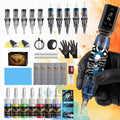 Wireless Tattoo Pen Kit GOLDPLUME Complete Set with Power Supply 10 Cartridge Needles 7 Ink Bottles Rotary Tattoo Machine for Beginners & Professional Artists - product image