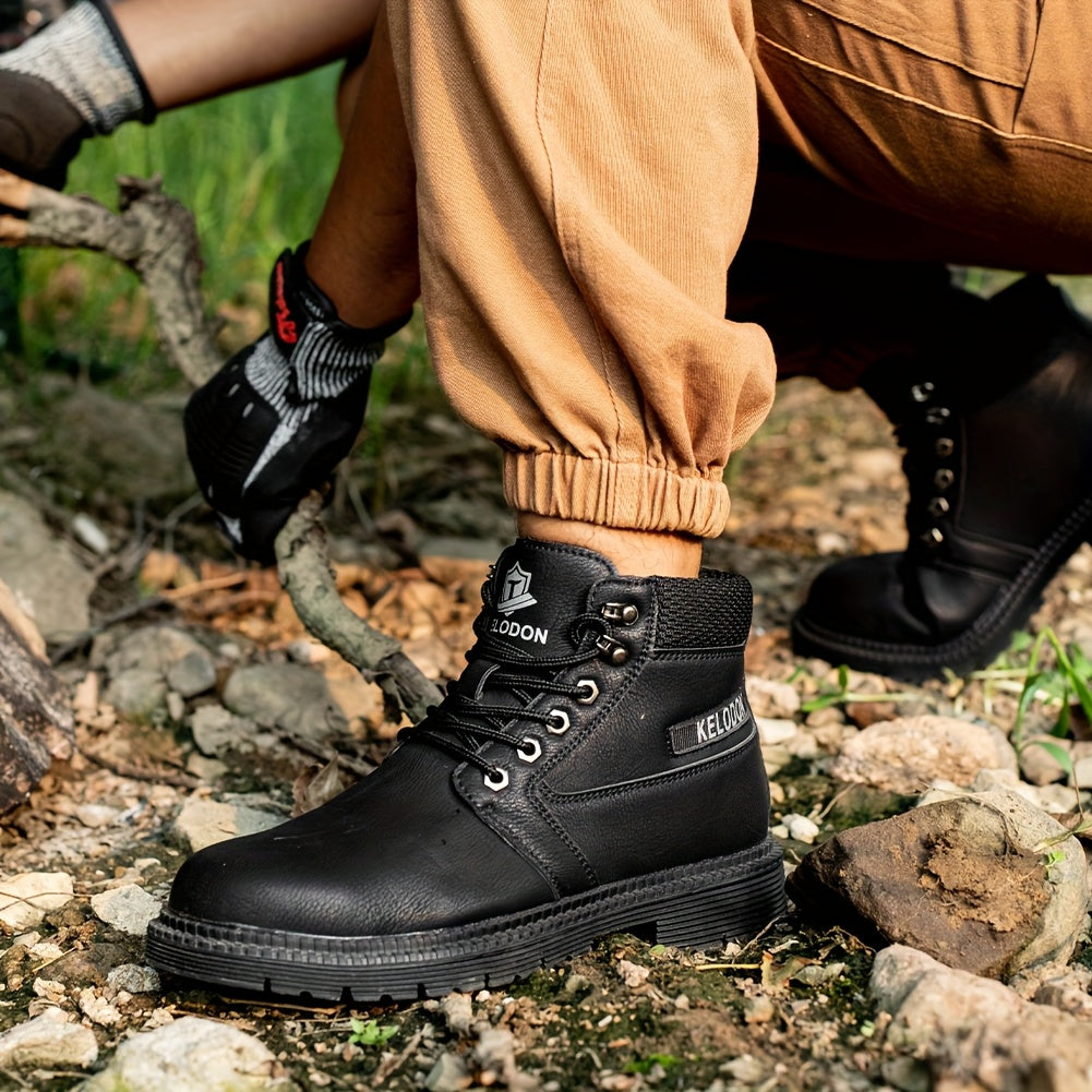 Men's Heavy-Duty 6-Inch High Quality Work Boots with Steel Toe Cap - Slip-Resistant Slip-Resistant Shoes, All-Terrain Traction Rubber Sole, Cushioned Insole - product image 8