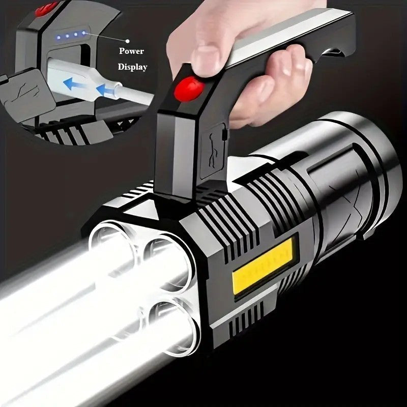 XHP90 Tactical Flashlight 2 Pack 300 Lumen 4 Modes USB Rechargeable 18650 Camping Light with Battery Display 200m Beam - product image