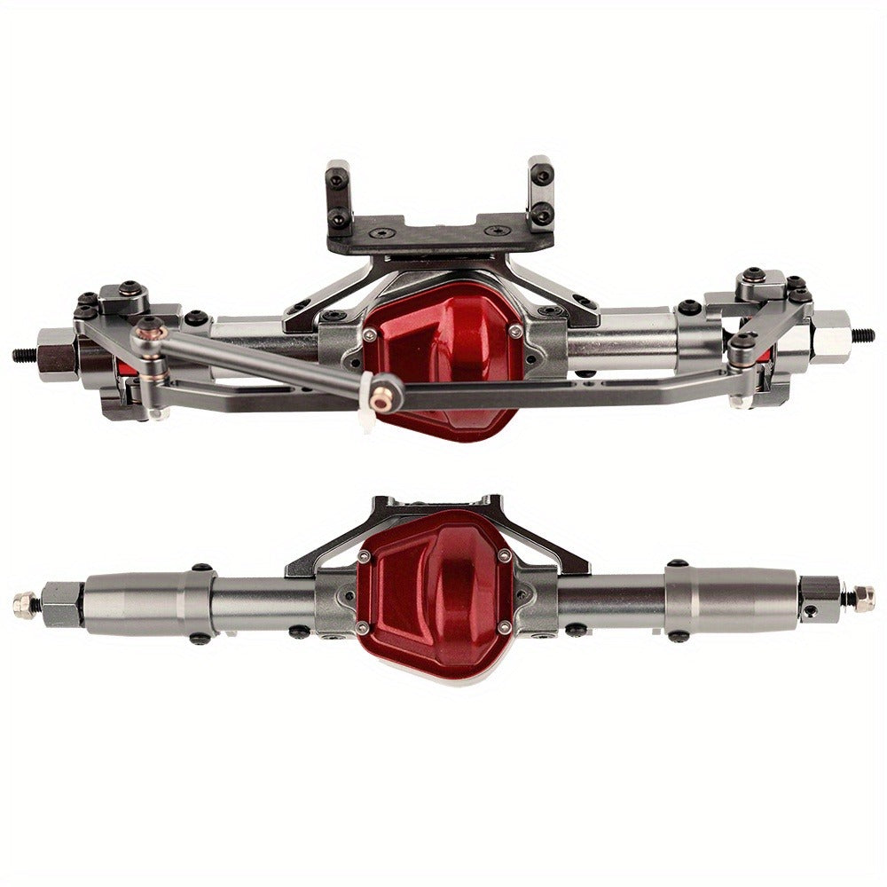 SCX10 Metal Axle Upgrade Kit CNC Aluminum Alloy Front & Rear Straight Axles | Compatible with Axial SCX10 90046 90047 1/10 RC Crawler Climbing Car 45# Steel - product image