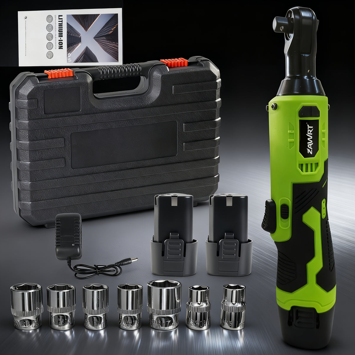 12V Cordless Electric Ratchet Wrench Set, 45Nm High Torque 3/8" Ratchet, Rechargeable High Torque Automotive Repair Angle Frame Installation Tool, Home - product image 3