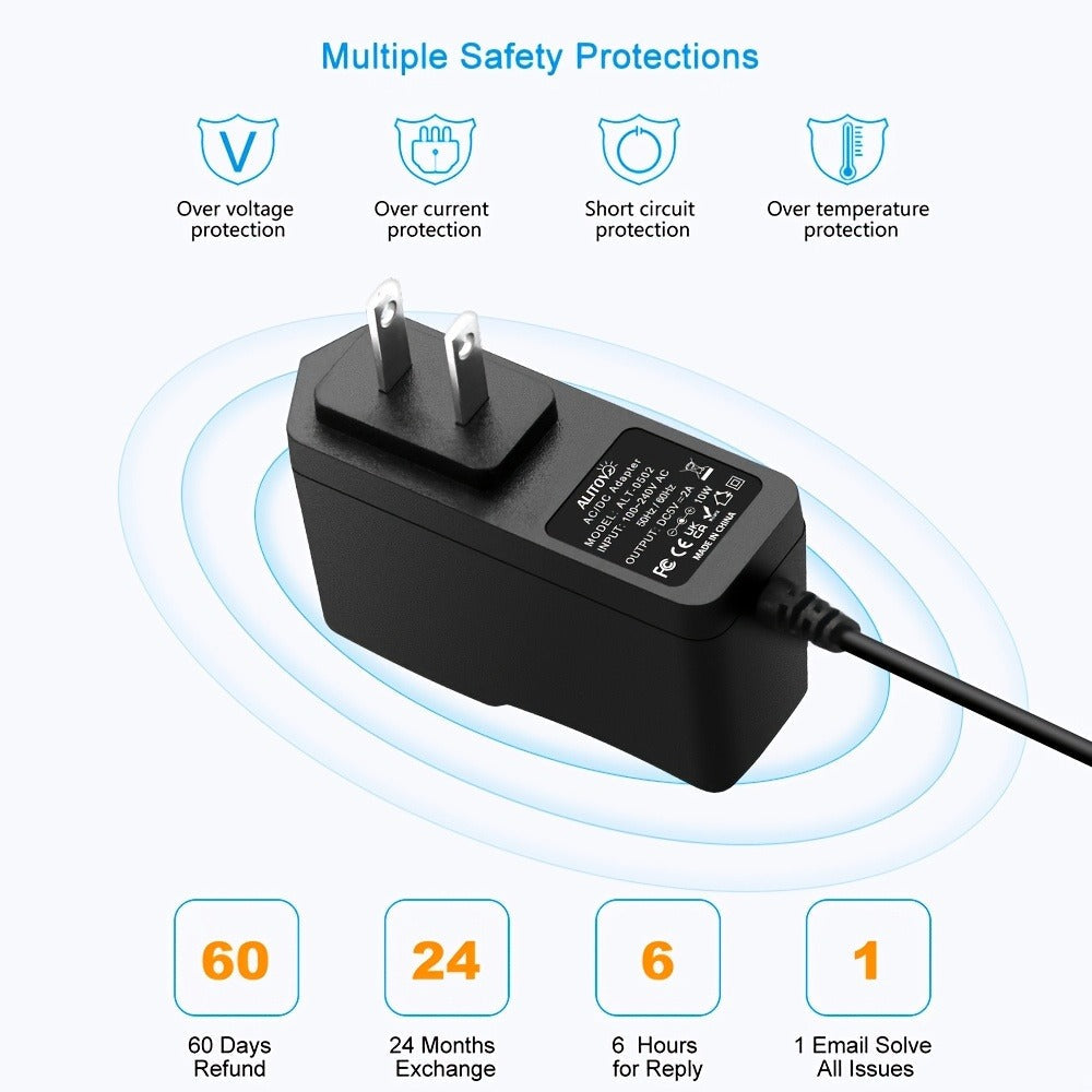 Universal 5V 2A Power Adapter 9-in-1 with 8 Tips - AC/DC 10W Power Supply Type-C Micro-USB Barrel Connectors for Router CCTV LED Strip TV Box - product image 4