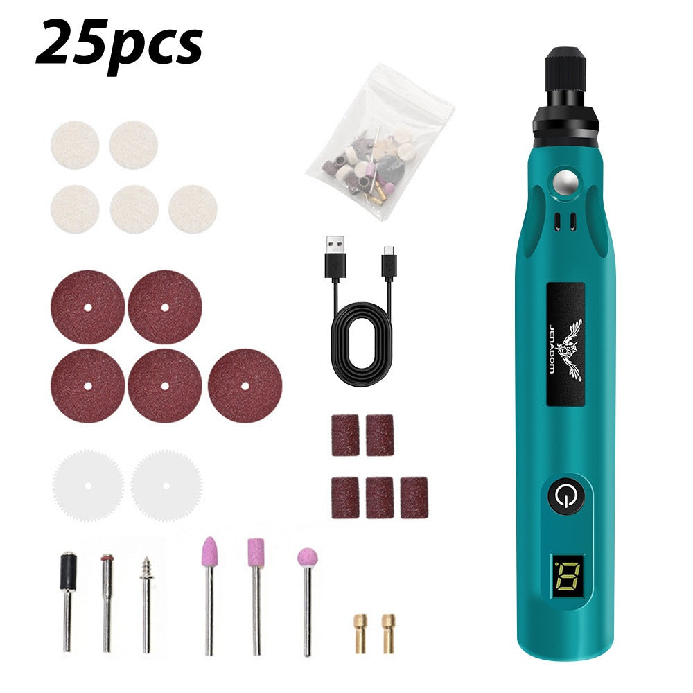 Electric Engraving Pen Kit 25/39PCS - Rechargeable Rotary Tool Set with Adjustable Speed for Engraving, Sanding, Polishing, Drilling & Etching - Portable Multifunctional Power Tool - product image