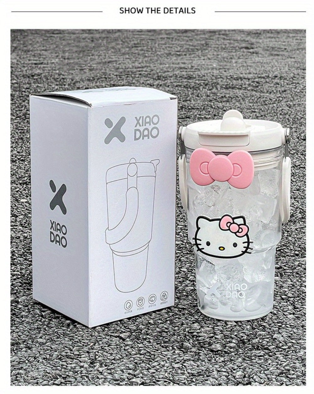 Hello Kitty Water Bottle with Straw 30 Oz – Large Capacity Cartoon Tumbler for Women & Girls – Portable Outdoor Sports Cup with Bow & Sticker – Cute Kawaii Plastic Drinkware Gift - product image 13