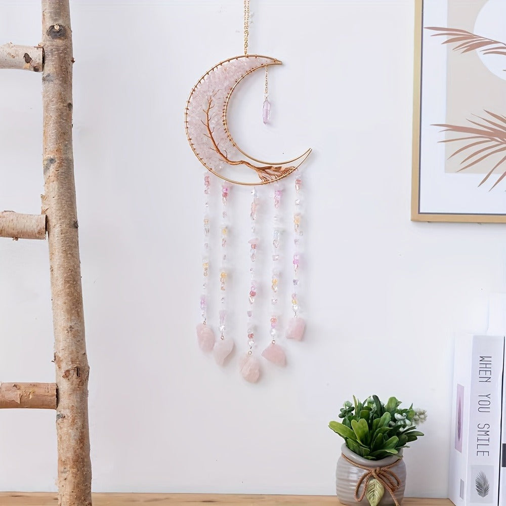 Dreamcatcher Moon Suncatcher Wall Hanging – Handmade Boho Wind Chime Pendant for Indoor Outdoor Garden, Courtyard & Party Decor – Christmas & Birthday Gift - product image 5