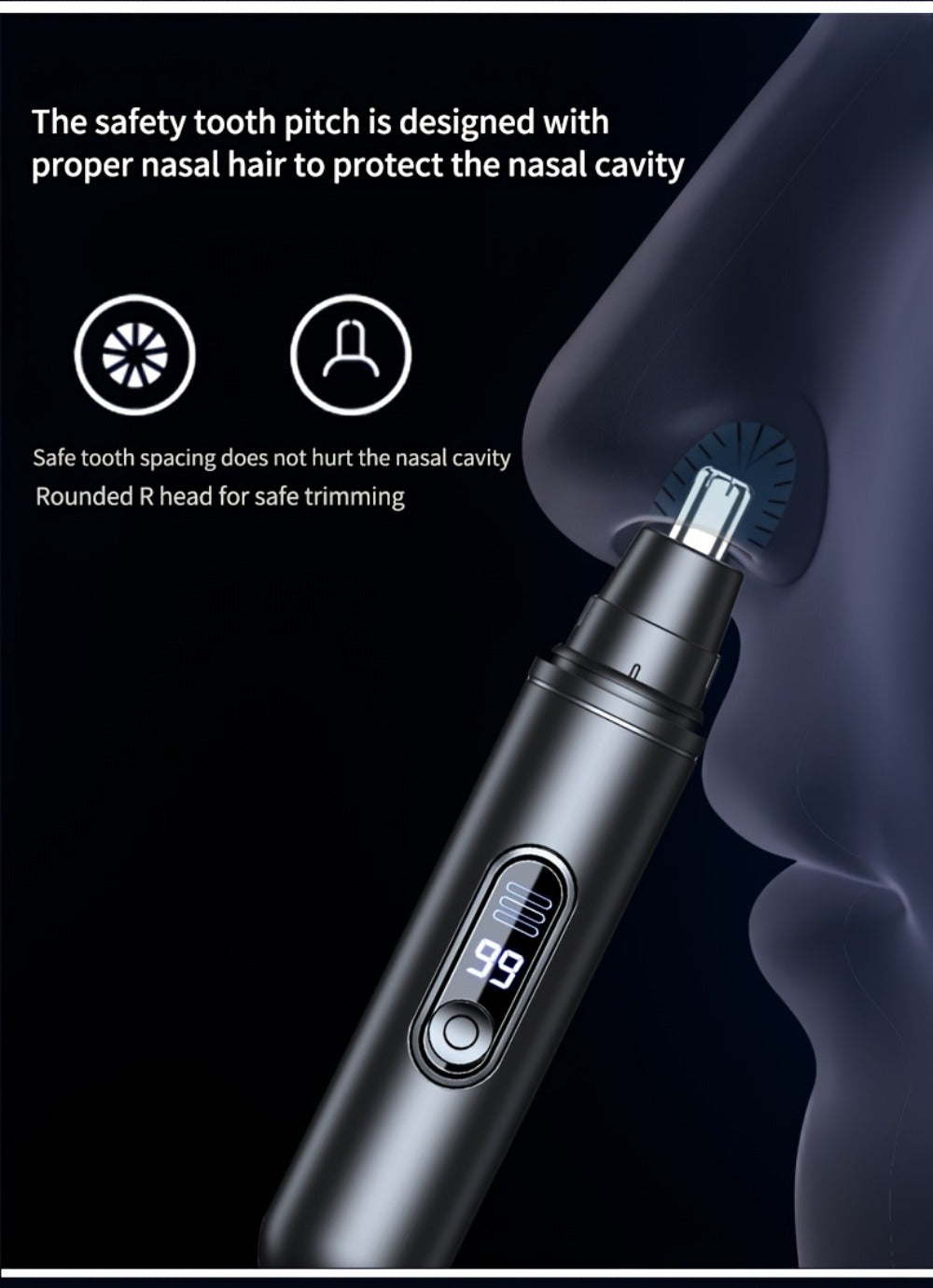 Electric Nose Trimmer with LED Display – USB Rechargeable Painless Facial Hair Removal Device for Men & Women, Nose Ear & Eyebrow Trimmer, Upgraded Grooming Tool, Ideal Gift - product image 20