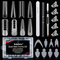 Poly Gel Nail Extension Form Kit - 192pcs Dual Forms, 96pcs Reusable Pads, 8 Shapes Acrylic Mold, Brush Pen, Files & Clips, Complete French Nail Extension Beginner Set for Home Sal - product image 16