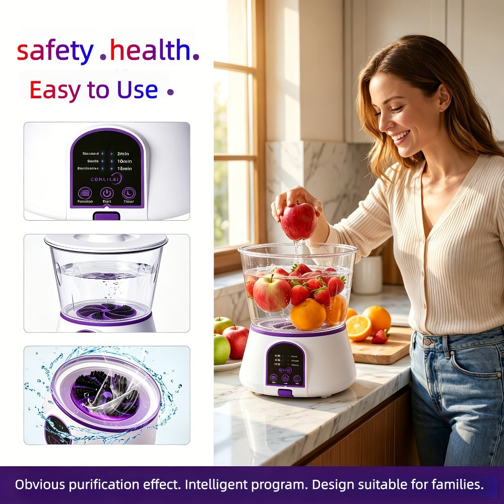 Fruit and Vegetable Cleaner Machine Ultrasonic Purifier Multifunctional Household Food Cleaning Device Rechargeable for Removing Pesticides Bacteria Single Dual Battery Options - product image 10
