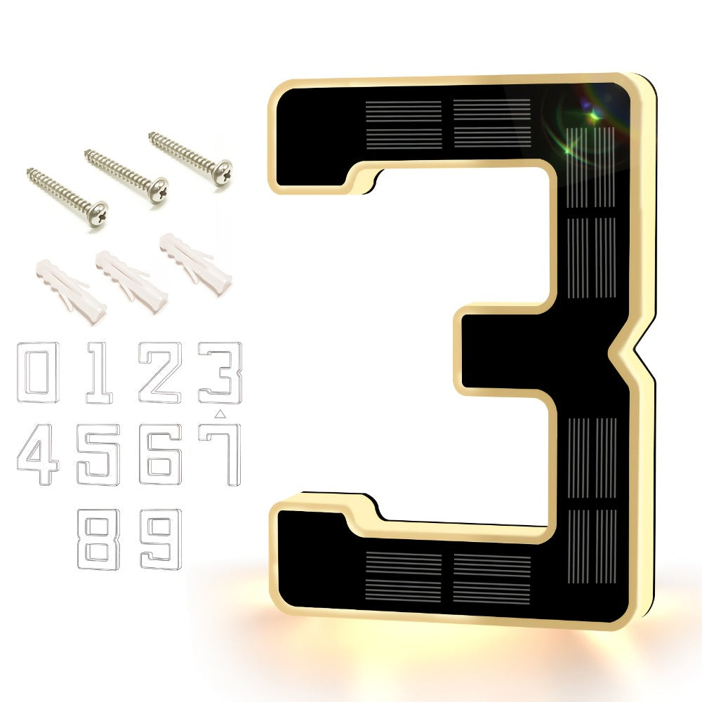 LED Solar House Number Light 6.7 Inch Wall Mounted – Smart Sensor Illuminated Address Number for Home Decor, No Wiring Energy-Saving Solar Powered Outdoor Light - product image 9