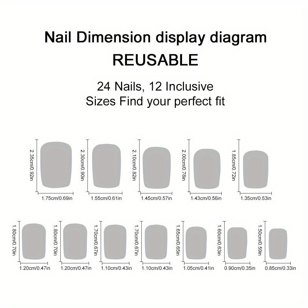 Black Press On Nails Short Square 96 Pieces – Ice Crack Crackle Design Glossy Full Cover Fake Nails for Women Girls | Edgy Alternative Nail Art Kit | Summer Party Concert Festival  - product image 4