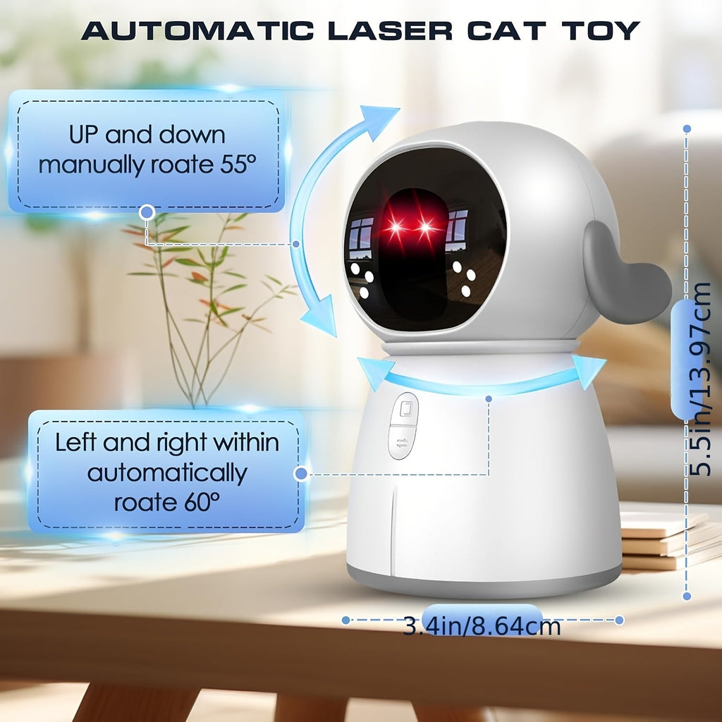 Automatic Laser Cat Toy Dual Laser Motion Activated Interactive Cat Toy 3 Speed Modes 360 Auto Rotate Rechargeable 1200mAh for Indoor Cats Kittens Dogs for - product image 2