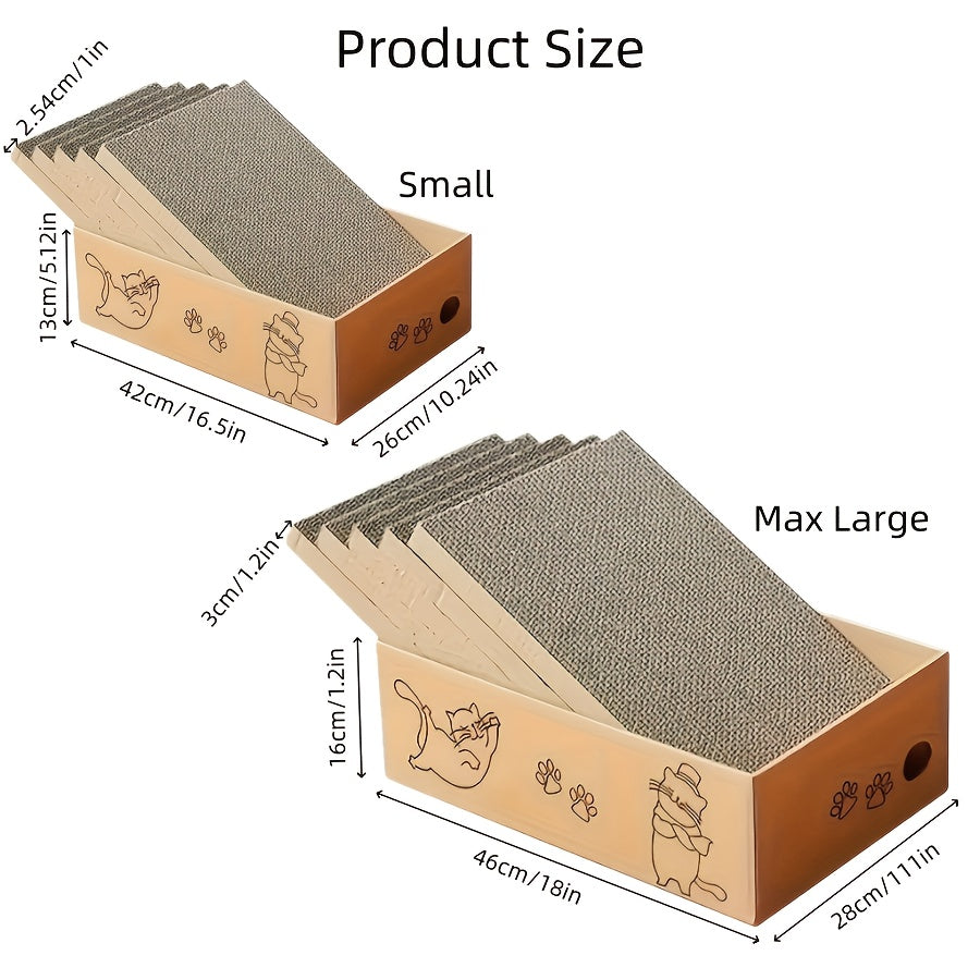 5-Layer Large Corrugated Cardboard Scratcher with Premium Texture, Replaceable Design for Indoor Cats & Kittens, Standard & Extra Large, Set of 5 – Cat - product image 2
