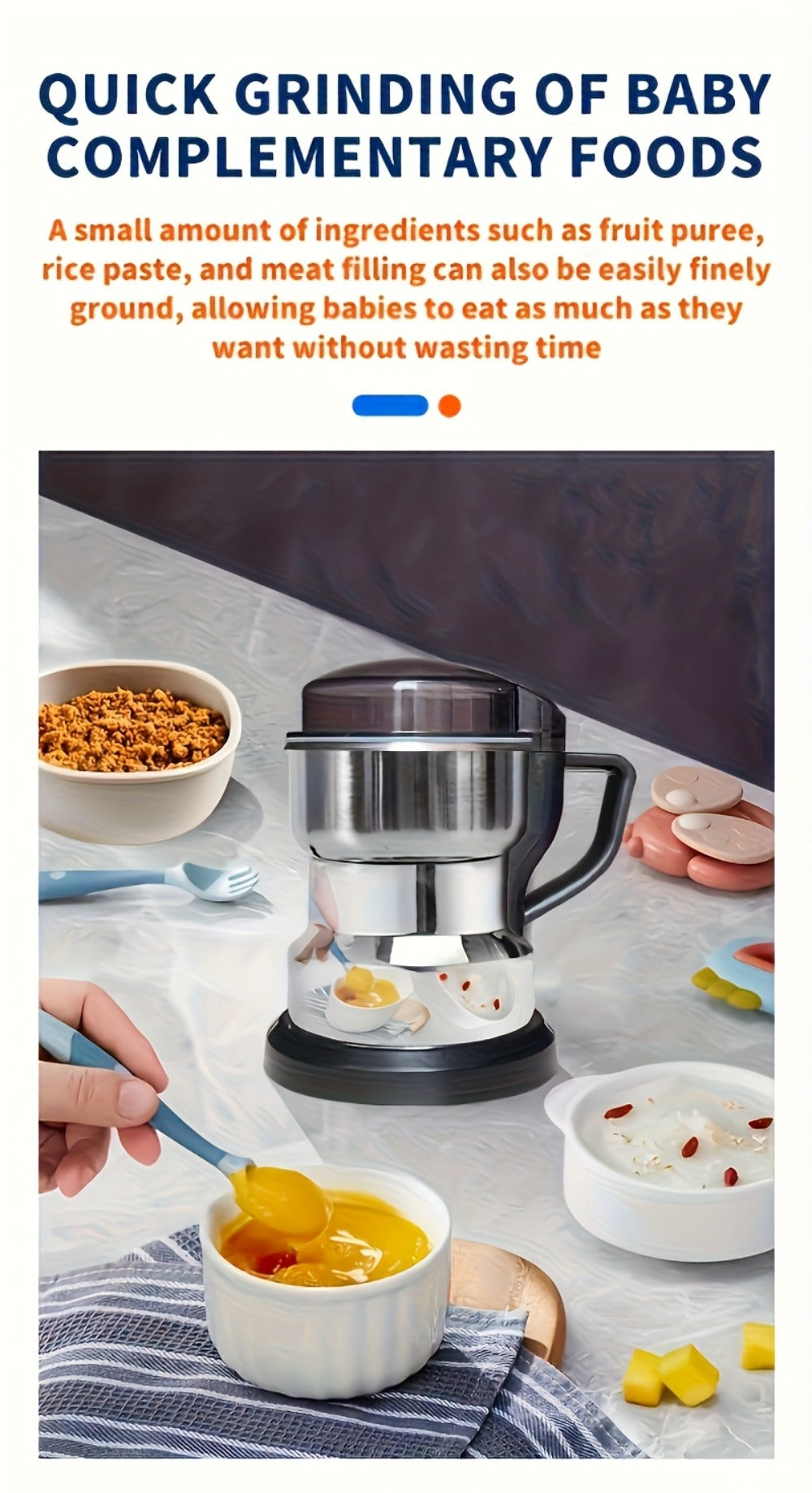 Electric Coffee Grinder 400ml 14oz 4-Blade Stainless Steel 10 Second Quick Grinding for Coffee Beans Spices Nuts Grains Dry Wet Dual Purpose Food Processor 25000 RPM - product image 19