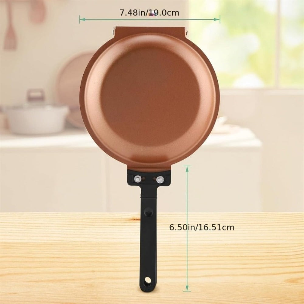 Reversible Non-Stick Pancake Skillet – Foldable Stainless Steel Flip Pan for Fluffy Pancakes, Omelettes & Frittatas | Dual-Sided Coating Dishwasher Safe Breakfast Cookware Pan - product image 11