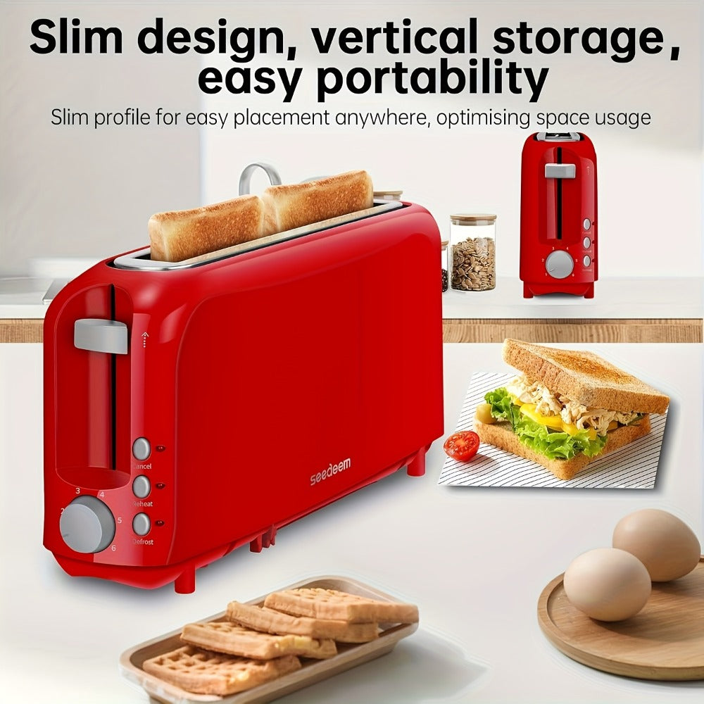 Slim Toaster 2-Slice Long Slot – 1.45" Wide Slot, 6 Shade Settings, Cancel/Reheat/Defrost, 750W, Removable Crumb Tray | 6 Colors - product image 15