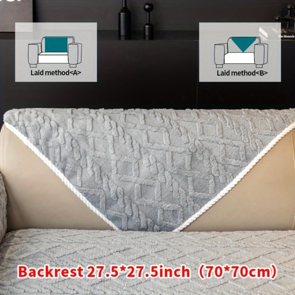 Plush Sofa Cover Couch Cover | Anti-Slip Pet Dog Friendly Velvet Sofa Mat, Single Two Three Four Seat, Backrest Armrest Pillow Cover, Living Room Bedroom Decor - product image 20