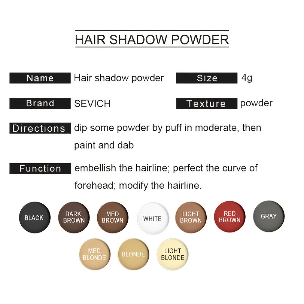 Thinning Hair Root Coverage Powder with Brush — Instant Hairline Concealer Natural Shadow Effect, Voluminous Lift Lightweight Sensitive Scalp Safe Formula, 8 Shades for Men & Women - product image 25