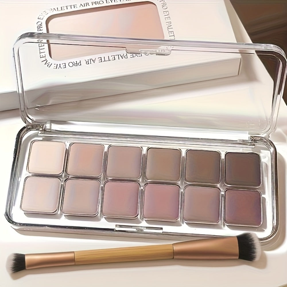 Eyeshadow Palette 12 Colors with Brush 2-in-1 Eyeshadow & Blush – Shimmer Glitter Matte Pearlescent Shades, Waterproof Long-Lasting Light Pink Series, Travel Size Eye Makeup for Wo - product image 7