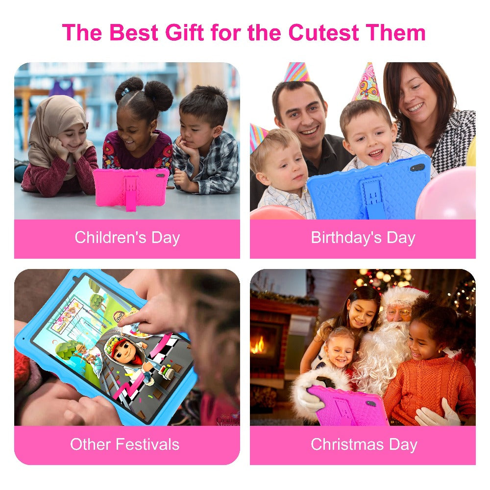 Learning Tablet Gift for Boys & Girls, Blue / Pink – Kids Tablet 10.1 Inch Android 13 with 4GB RAM 32GB, 6000mAh Battery, Dual Camera, WiFi, Bluetooth - product image 6