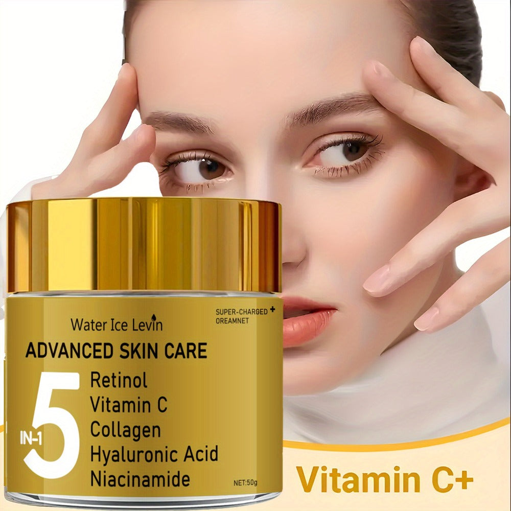 Retinol Niacinamide Anti-Aging Face Cream 5-in-1 – Vitamin C, Collagen & Hyaluronic Acid Instant Lifting Tightening Moisturizer, Brightening Pore Minimizing Luxury Formula for Men  - product image