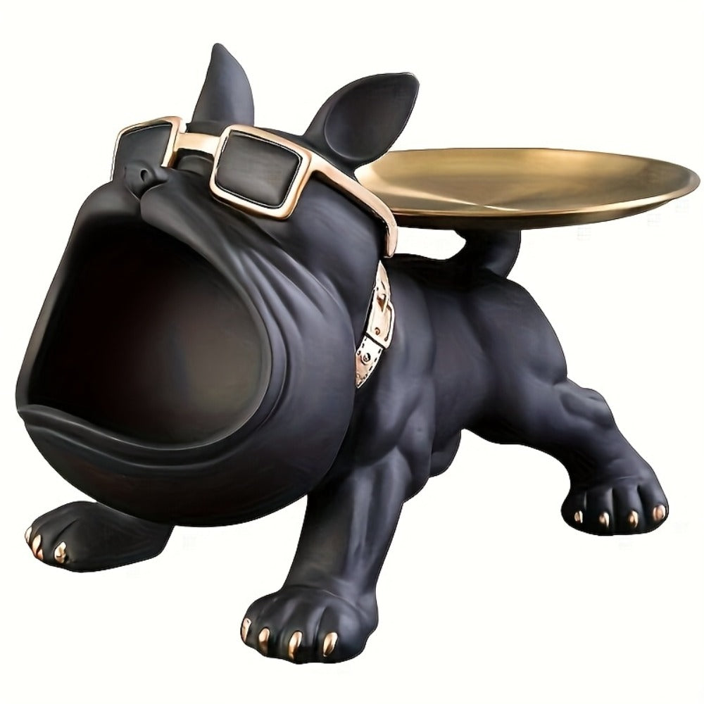 Resin Pug Bulldog Decorative Tray Statue | Dog Tray Organizer for Keys Jewelry Candy Earrings | Modern Art Home Decor Sculpture for Entryway Desk Office Dining Table | Unique Dog L - product image 7
