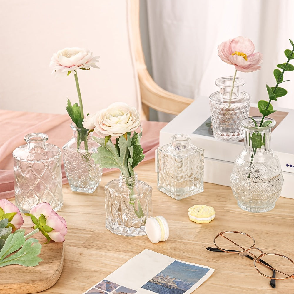 Glass Bud Vases Bulk - Small Flower Vases for Centerpieces, Rustic Wedding Table Decorations, Banquet, Party & Restaurant Decor, Aesthetic Home Decor for Halloween & Christmas, Set - product image 11