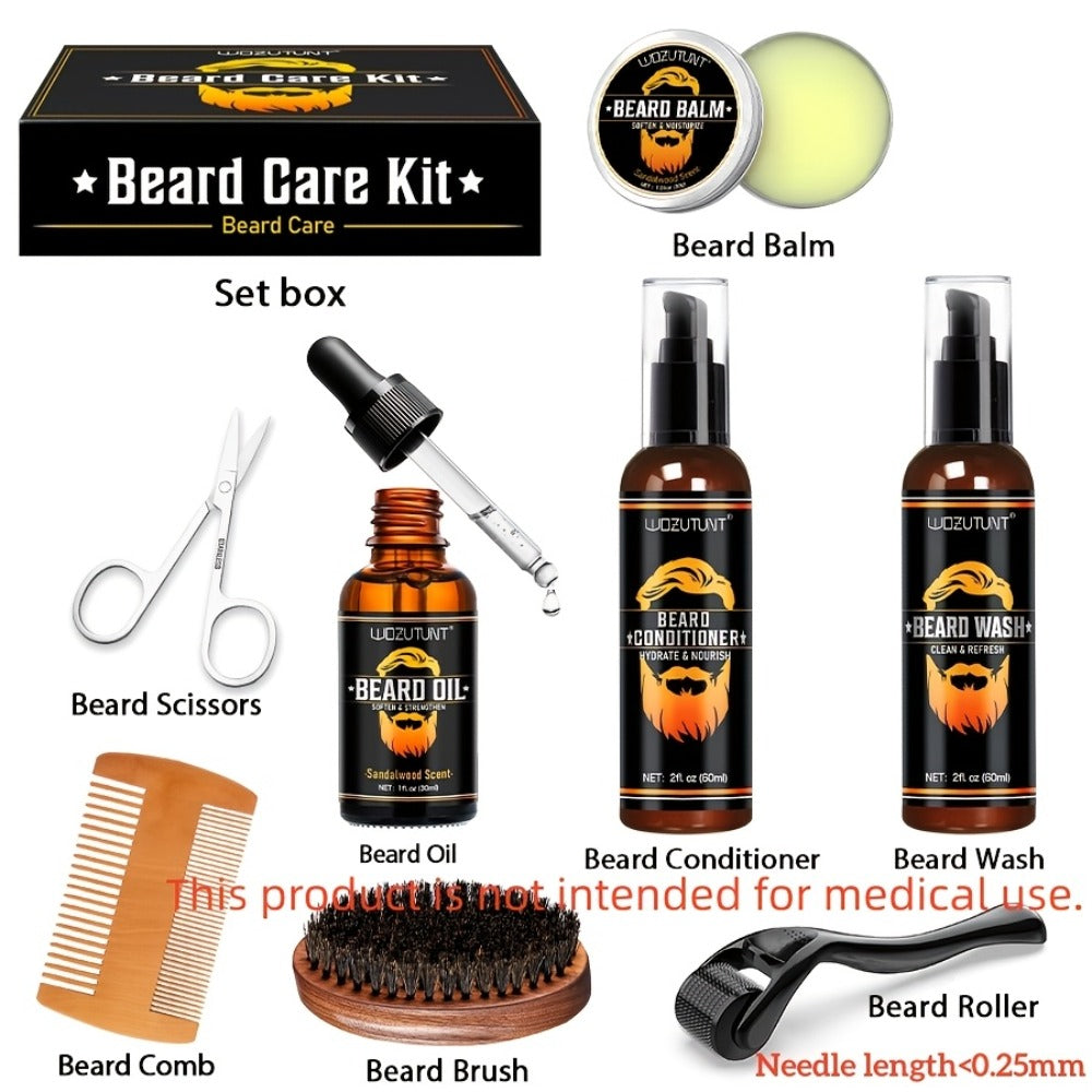 Beard Oil & Balm Grooming Kit for Men — 9-Piece Complete Beard Care Set with Conditioner Wash Brush Comb Clippers Travel Pouch, Beard Pen Option, Birthday Father's Day Gift - product image 12