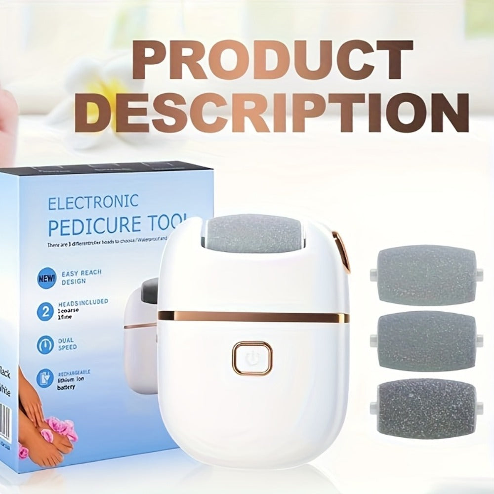 Electric Callus Remover Rechargeable Foot Grinder with 3 Replacement Heads 2 Speed Settings IPX5 Waterproof USB Charging Portable Pedicure Tool for Cracked Heels Dead Skin Women Me - product image 10