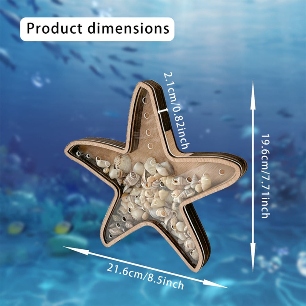 Starfish Shaped Wood Storage Tray Coastal Boho Decor Organizer for Bathroom Vanity Desk Entryway Jewelry Crystals Seashells Display Gift - product image 4