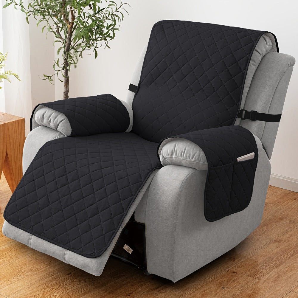 Chenille Knit Recliner Chair Cover Non-Slip Elastic Straps Drawstring Closure Pet Furniture Protector for Large Recliner 8 Colors - product image 21
